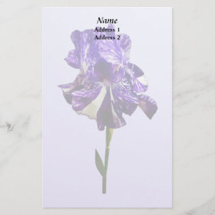 Purple and White Striped Iris Wedding Products Stationery