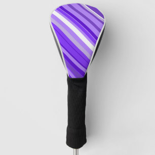 Purple and White Striped Pattern Golf Head Cover