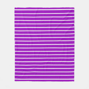 Purple and White Stripes Design Fleece Blanket