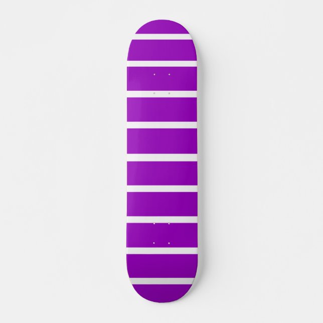 Purple and White Stripes Design Skateboard (Front)