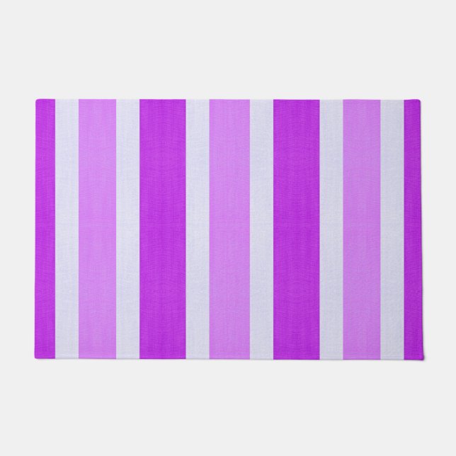 Purple and White Stripes Doormat (Front)