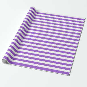 Purple and White Stripes Pattern Gift Wrapping Paper