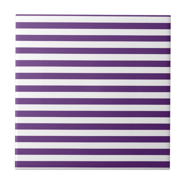 Purple and White Stripes Tile (Front)