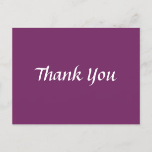 Purple and White Thank You Trendy Classical Postcard