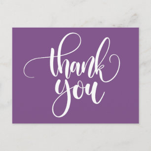 Purple and White Thank You  - Wedding Party Postcard