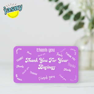 Purple and White Thankyou/ Business Card
