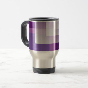 Purple and white travel mug