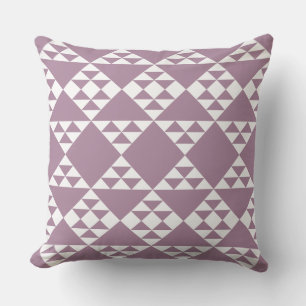 Purple And White Triangle Pattern Throw Pillow