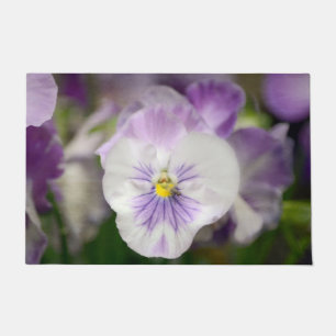 Purple And White Violas by Shirley Taylor Doormat
