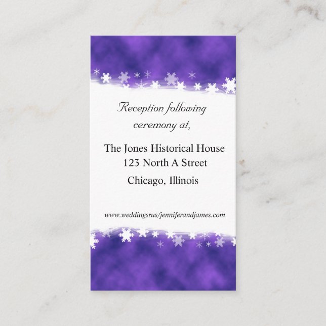 Purple and White Wedding enclosure cards (Front)