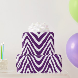Purple and White Zebra Stripes Animal Print Wrapping Paper