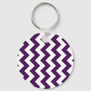 Purple and White Zigzag Key Ring
