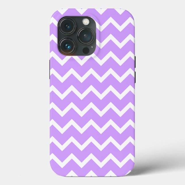 Purple and White Zigzag Stripes. Case-Mate iPhone Case (Back)