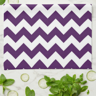 Purple and White Zigzag Tea Towel