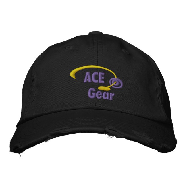 Purple and Yellow Ace Gear Embroidered Hat (Front)