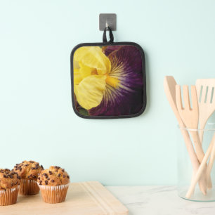 Purple and Yellow Bearded Iris Floral Pot Holder