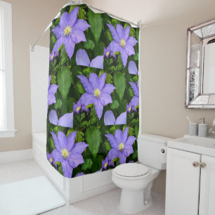 Purple and Yellow Clematis Shower Curtain