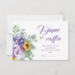 Purple and Yellow Diaper Raffle Invitation