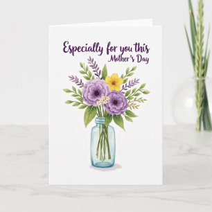 Purple And Yellow Floral Card