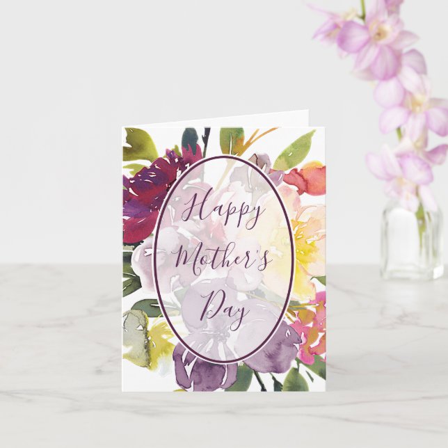  Purple and yellow floral Mother's Day Card (Orchid)