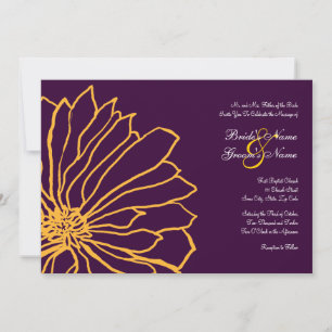 Purple and Yellow Floral Wedding Invitation