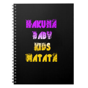 Purple and Yellow Hakuna Matata Baby Kids Gifts  a Notebook