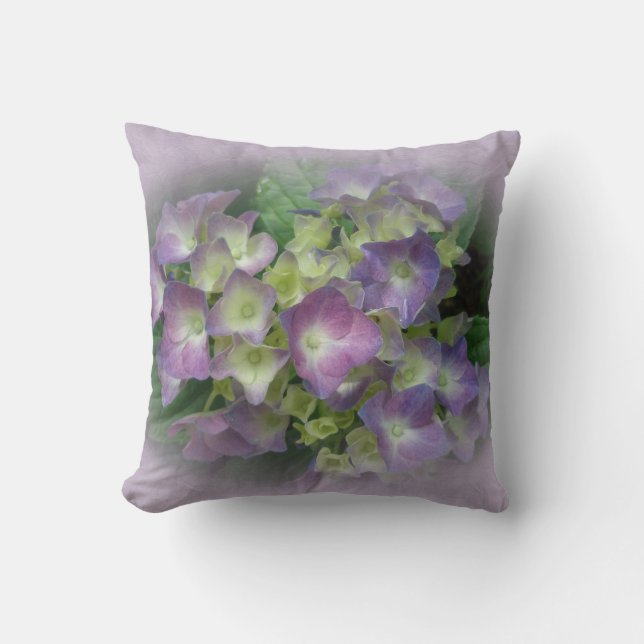 Purple and Yellow Hydrangeas - Pillow (Front)