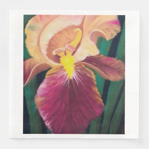 Purple and Yellow Iris Napkin