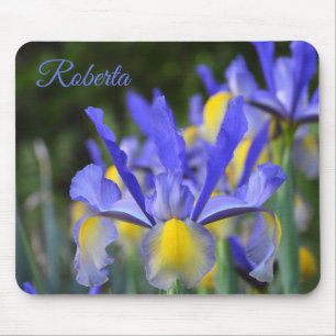 Purple and Yellow Iris *Personalise* Mouse Pad