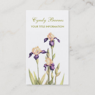 Purple and Yellow Irises Business Card
