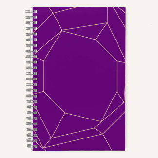 Purple and yellow line art note book