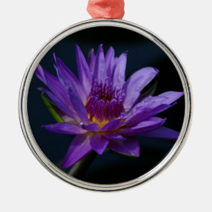 Purple and Yellow Lotus Waterlily Flower Metal Tree Decoration
