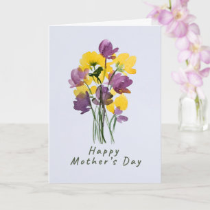 Purple and Yellow Mother’s Day Bouquet   Card