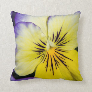 Purple and Yellow Pansy Cushion
