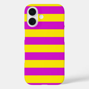 Purple and Yellow Stripes Design iPhone 16 Case