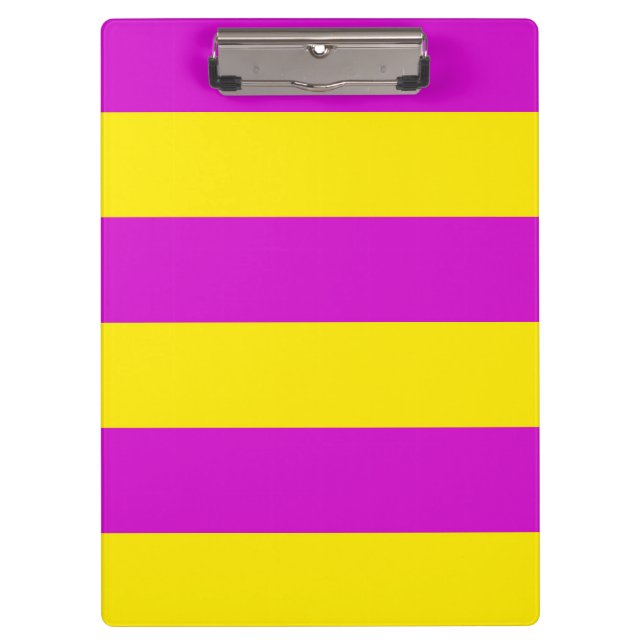 Purple and Yellow Stripes Design Clipboard (Front)