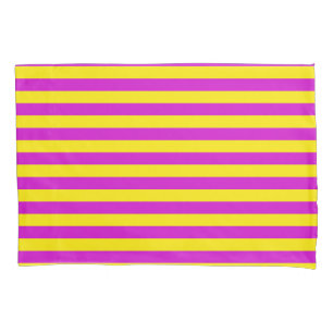 Purple and Yellow Stripes Design Pillowcase