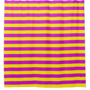 Purple and Yellow Stripes Design Shower Curtain