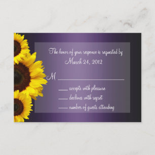 Purple and Yellow Sunflower Wedding RSVP