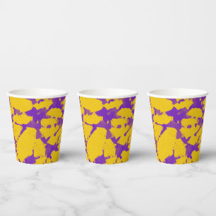 Purple and Yellow Tie Dye Paper Cups