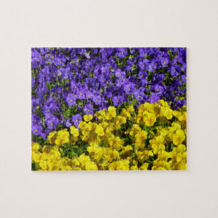 Purple and Yellow Violas Colourful Floral Jigsaw Puzzle