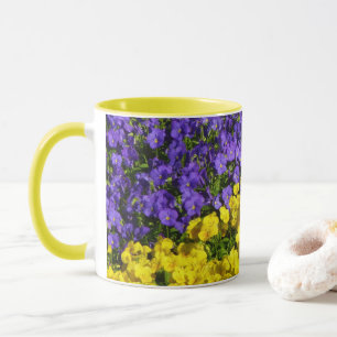 Purple and Yellow Violas Colourful Floral Mug