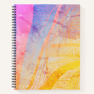 Purple and Yellow Wave Spiral Notebook