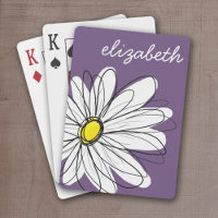 Purple and Yellow Whimsical Daisy Custom Text