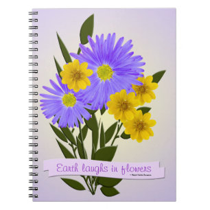 Purple and Yellow Wildflowers Spiral Notebook