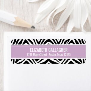 Purple and Zebra Print Return Address