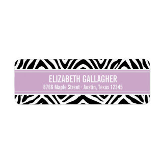 Purple and Zebra Print Return Address