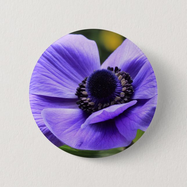 Purple Anemone 6 Cm Round Badge (Front)