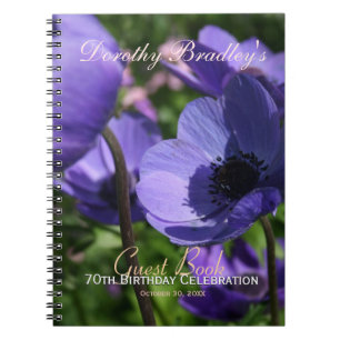 Purple Anemone 70th Birthday Party Guest Book