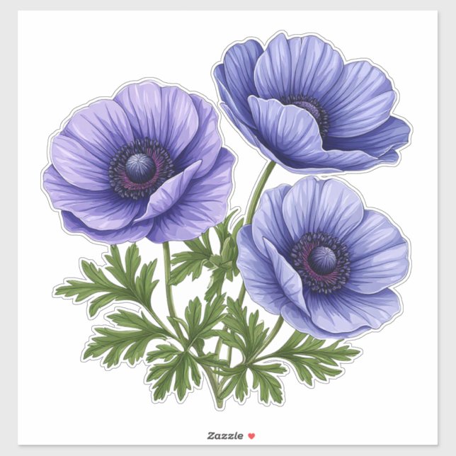 Purple Anemone Bouquet (Sheet)
